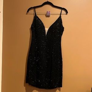 Sherri Hill Sequined Short Sheath Dress